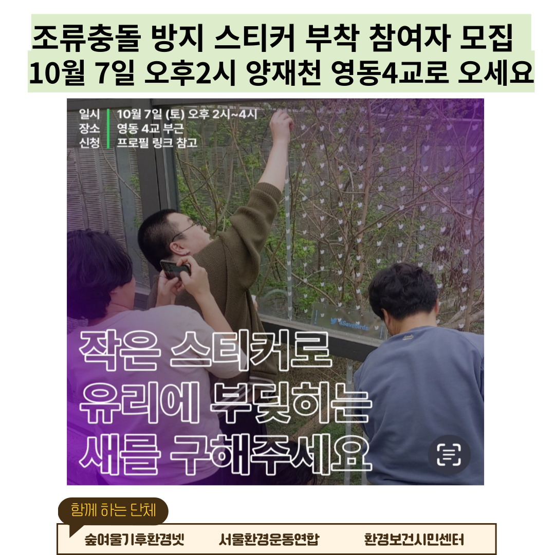 작은 스티커 하나로 새를 구해 주세요